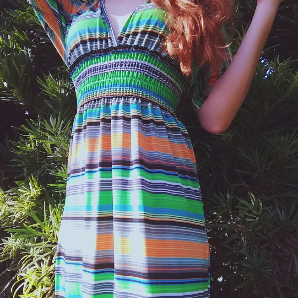 Multi colored green Dress